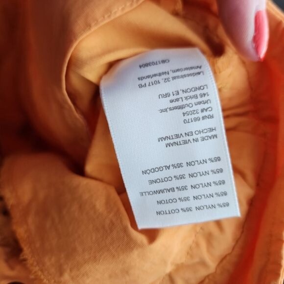 FREE PEOPLE Hallie Nylon Pants Cargo Oversized wide leg pants in orange size XS - Picture 5 of 12